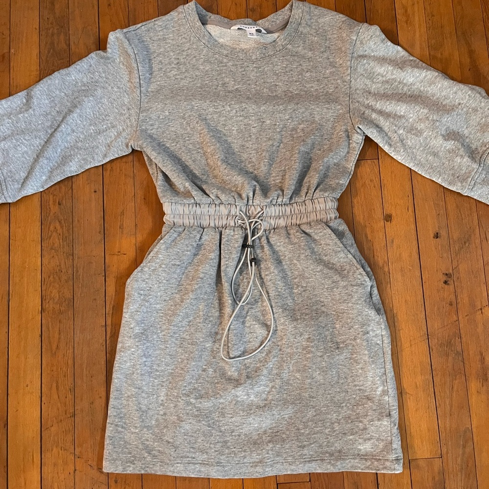 POPSUGAR Gray Cinch-Waist Sweatshirt Dress